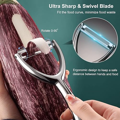 Miniatura 7 de SUCCFLY Kit de herramientas de cocina de alta calidad, tijeras de cocina resistentes + pelador de frutas y verduras en forma de Y, diseño ergonómico