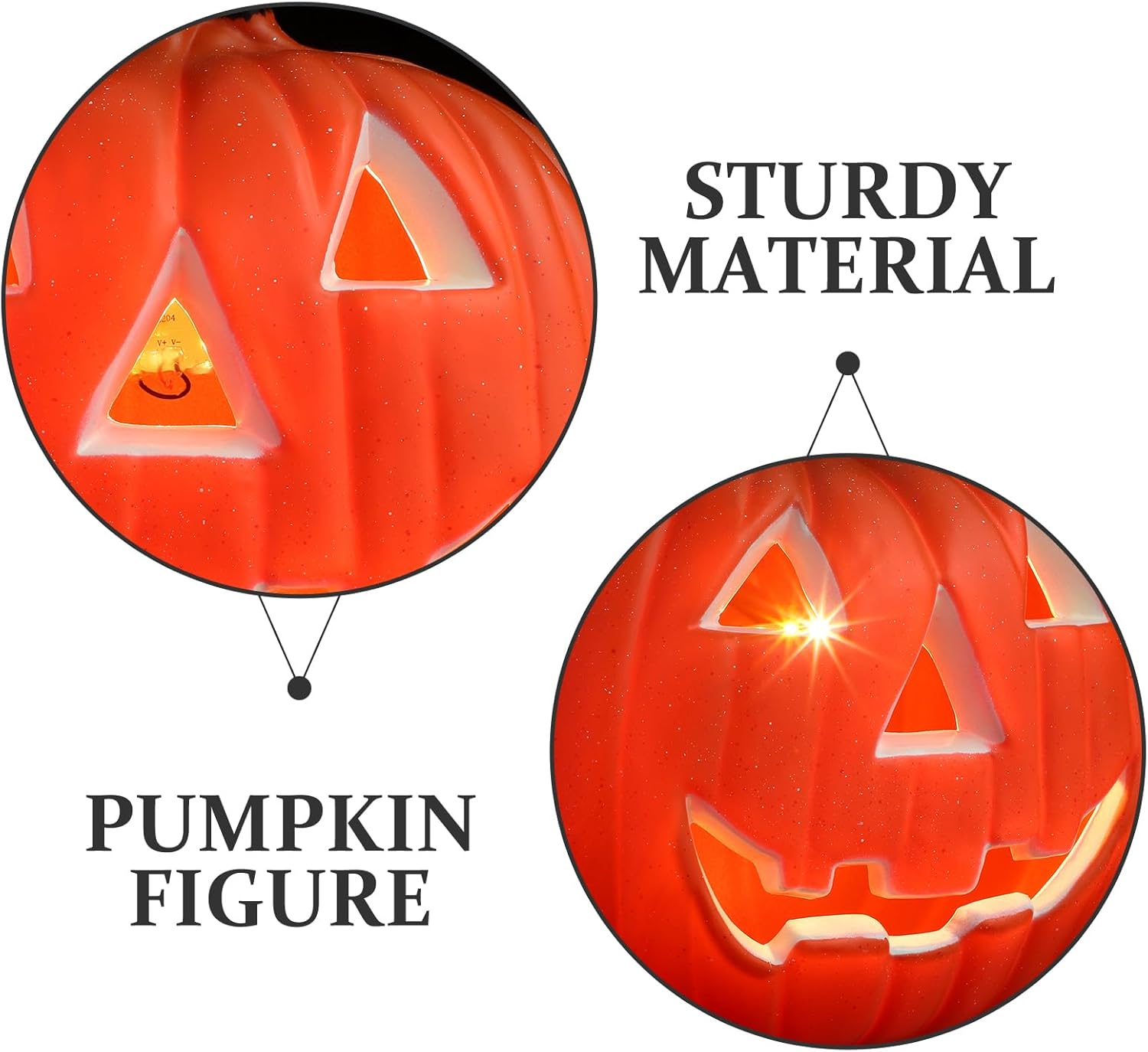 Battery Operated Led Pumpkin Lantern Halloween Decoration Light for Indoor Outdoor Party Garden 5.5X7.5 Inch Jack O Lantern Pumpkin Decor