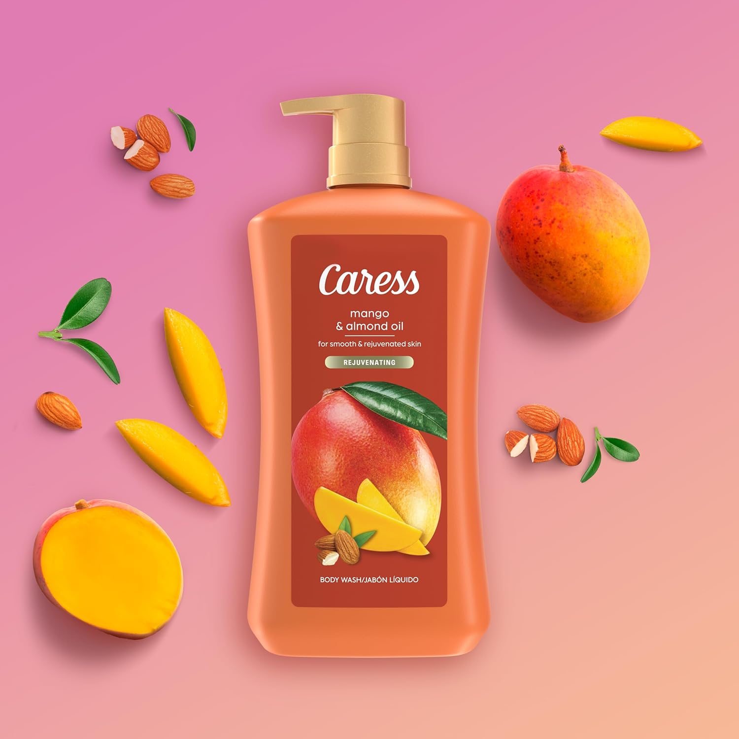Caress Body Wash, Mango & Almond Oil 2-Pack – Moisturizing Body Wash for Smooth & Rejuvenated Skin, Body Soap Liquid, 30 Fl Oz Ea - Image 4