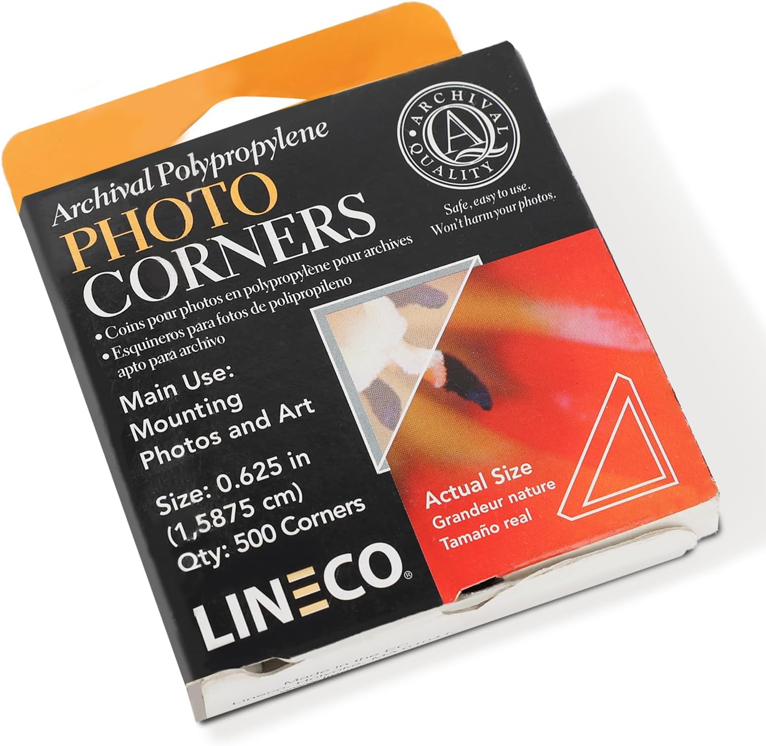 Infinity 0.625" Clear Acid-Free Archival Photo Corners Self Adhesive, Pressure Sensitive, Non-Yellowing, Mounting for Pictures, Scrapbook, DIY, Displaying Posters (Pack of 500)