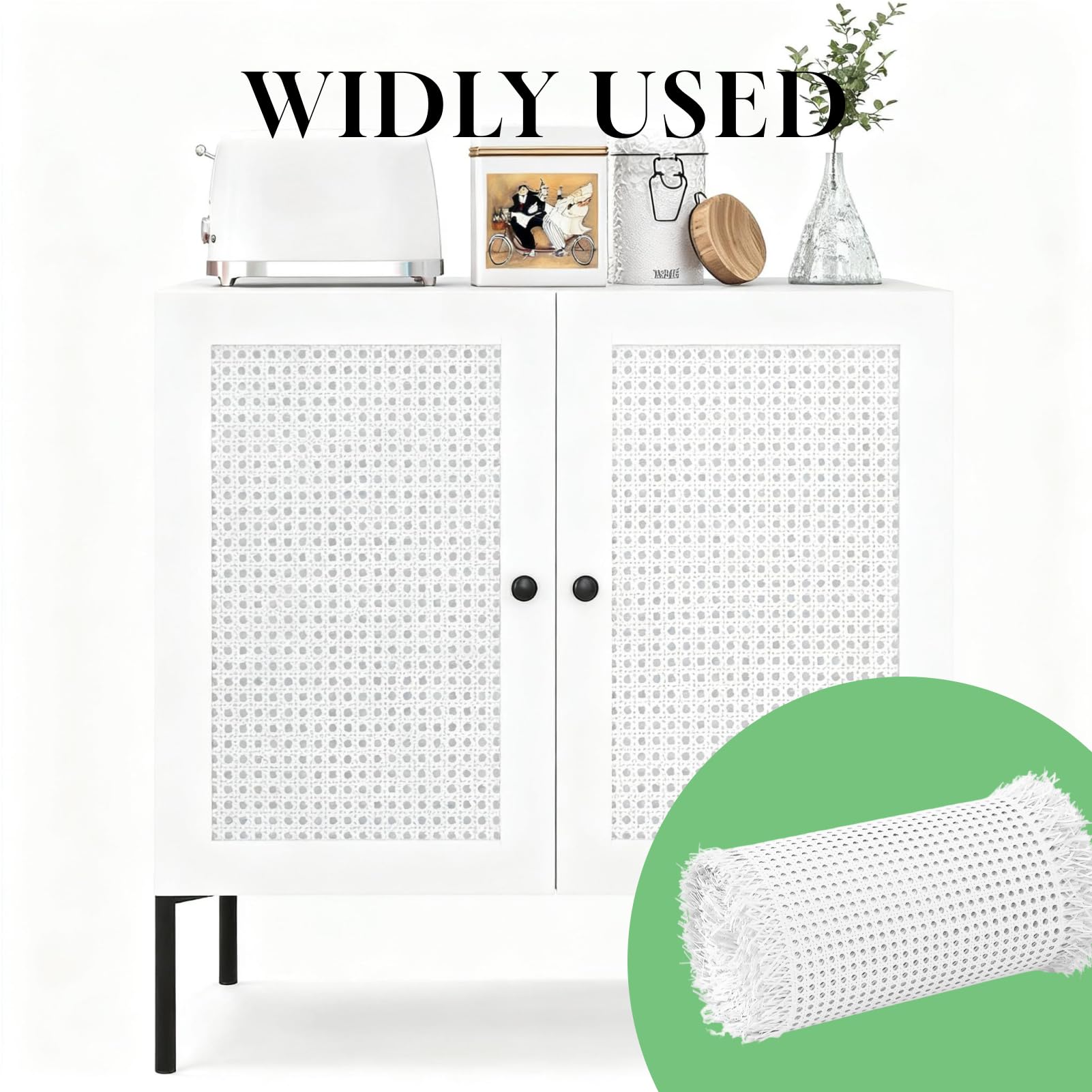 40x120cm intreccio rattan rotolo di nastro riparazione sintetico pvc per mobili sedie armadi fai da te Resistente all'acqua, ai raggi UV e alle muffe (Blanco 40x120cm)