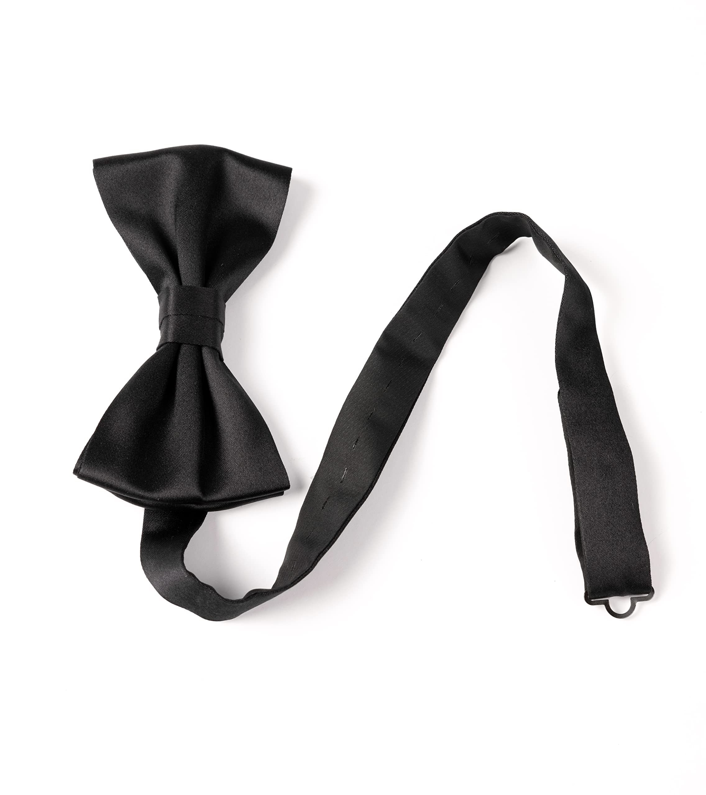 Remo Sartori - Set Fusciacca Fascia da Smoking e Papillon Annodato in Seta Nero,4 Pieghe, Chiusura Regolabile, Made in Italy,Uomo