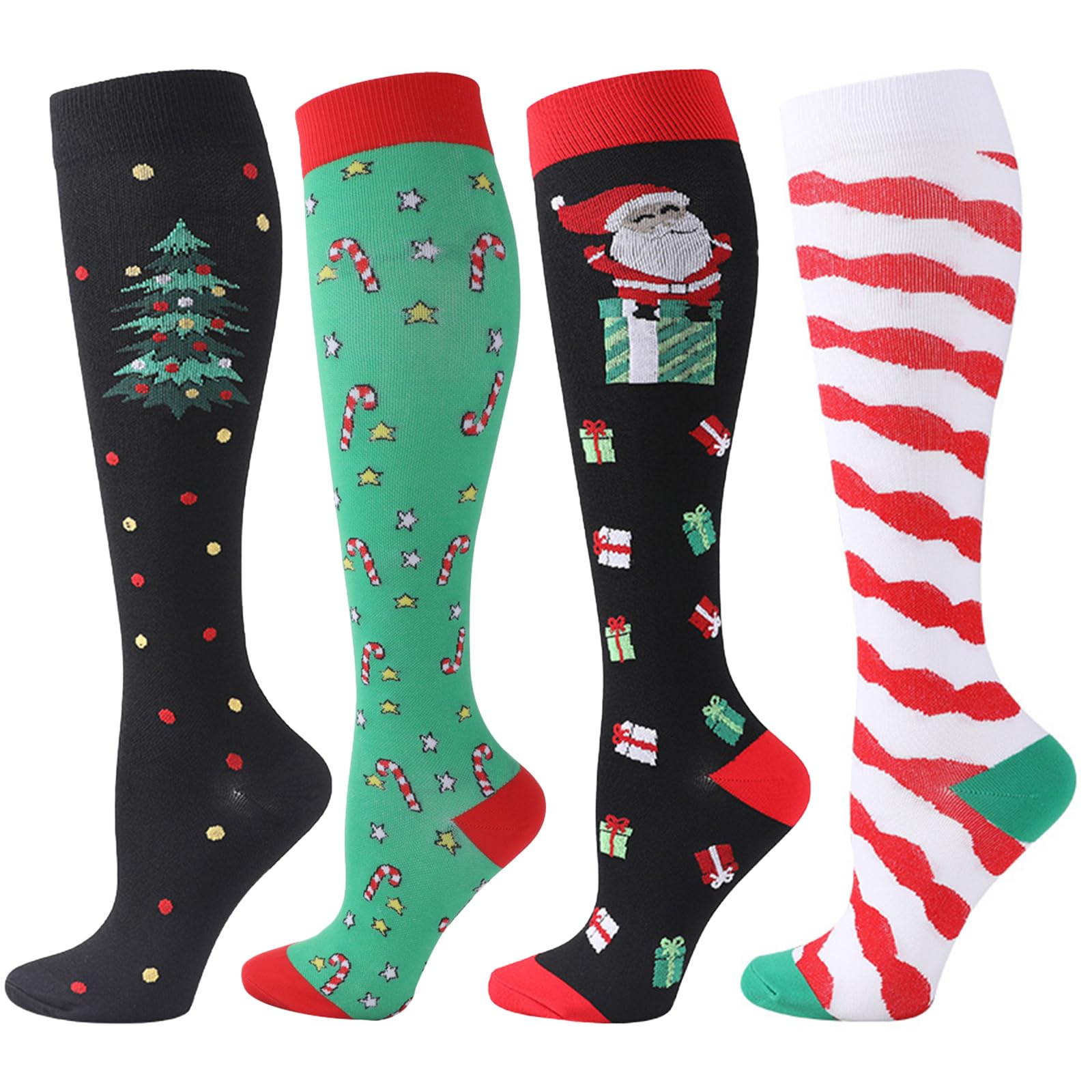 BISOUSOX Compression Socks for Women Men Knee High Long Nurse Pregnancy Flight Travel Cycling Socks Best Support