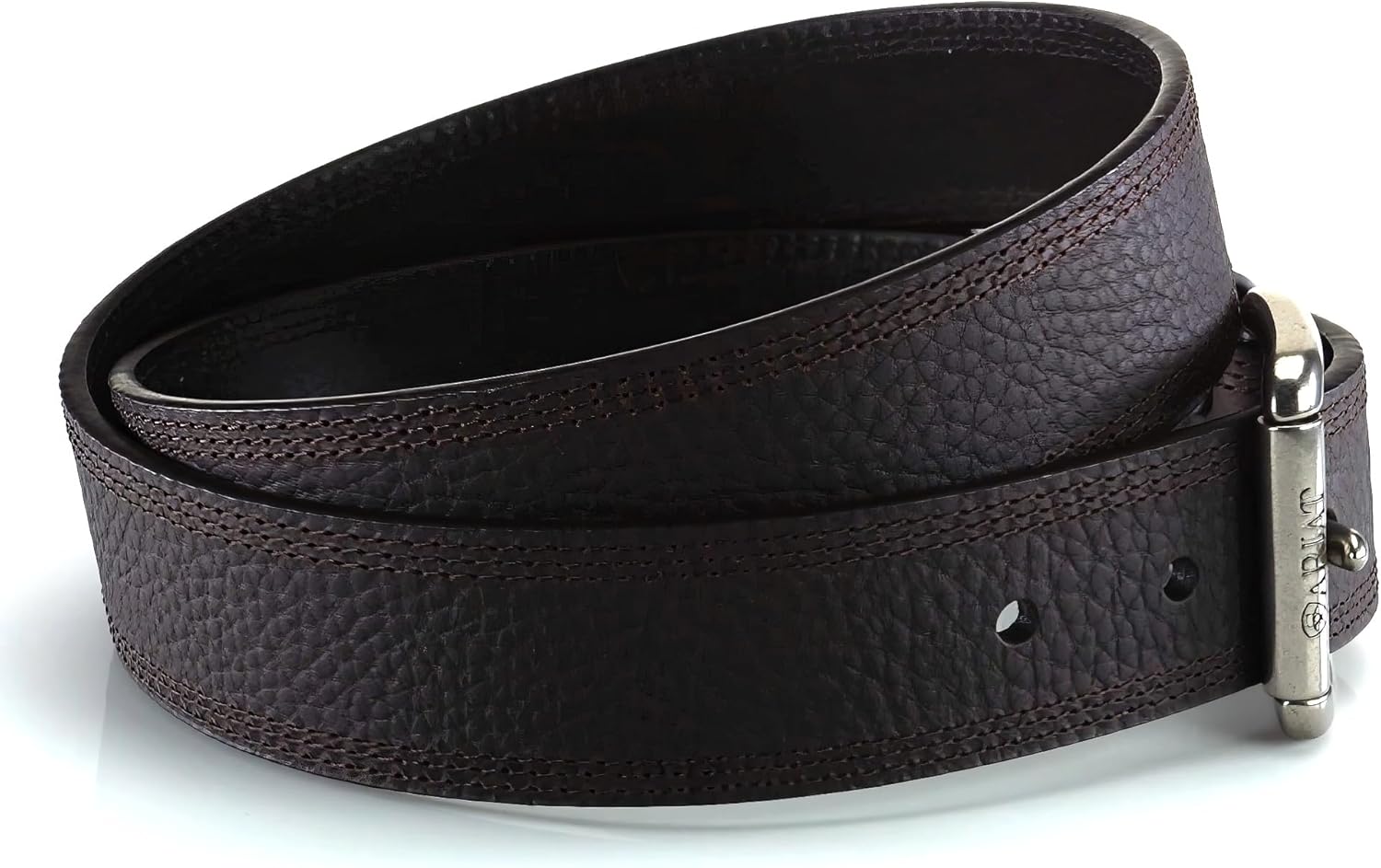 ARIAT Men's Triple Row Stitch Leather Work Belt with Removable Roller Buckle - Image 3