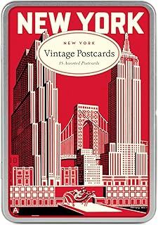 Cavallini New York Carte Postale, 18 Postcards per Tin