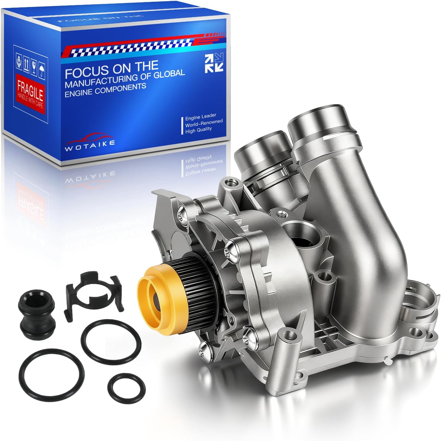 06H121026AB Electric Engine Water Pump Assembly Compatible with Audi 2008-2016 A3 A4 A5 A6 Q3 Q5 TT Quattro Allroad VW Beetle CC Eos GTI Tiguan Jetta Passat 2.0L,OE#06H121026CQ 06H121026AE