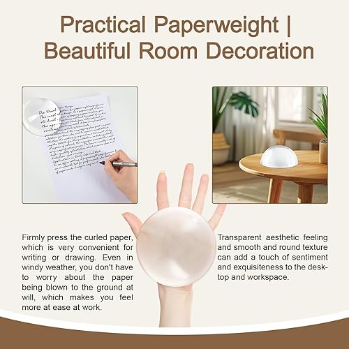 Miniatura 6 de Lupa de cúpula de vidrio óptica de 4 pulgadas, lupa de lectura pisapapeles lente óptica de media bola con caja de regalo