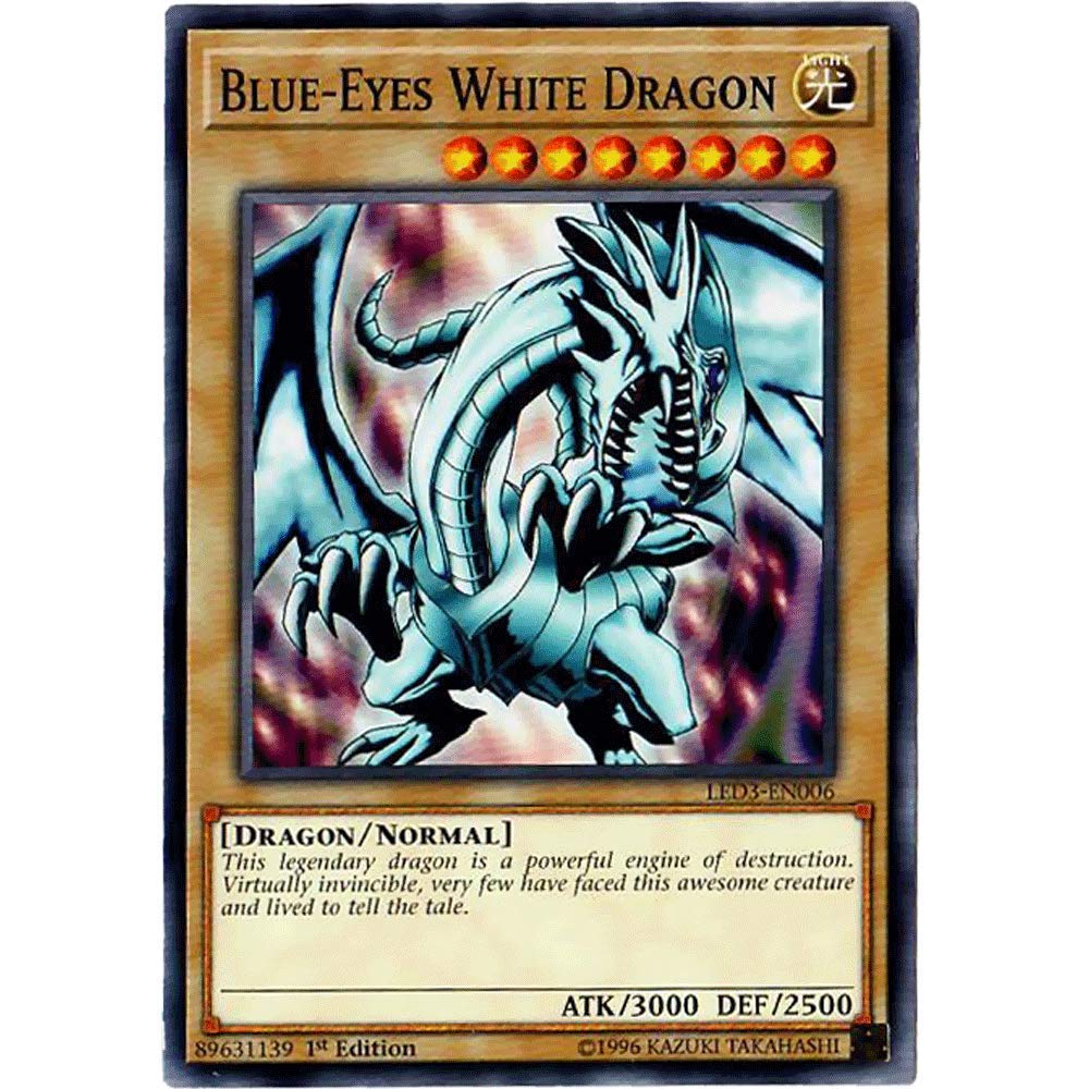 Amazon.com: Blue-Eyes White Dragon - LED3-EN006 - Common - 1st