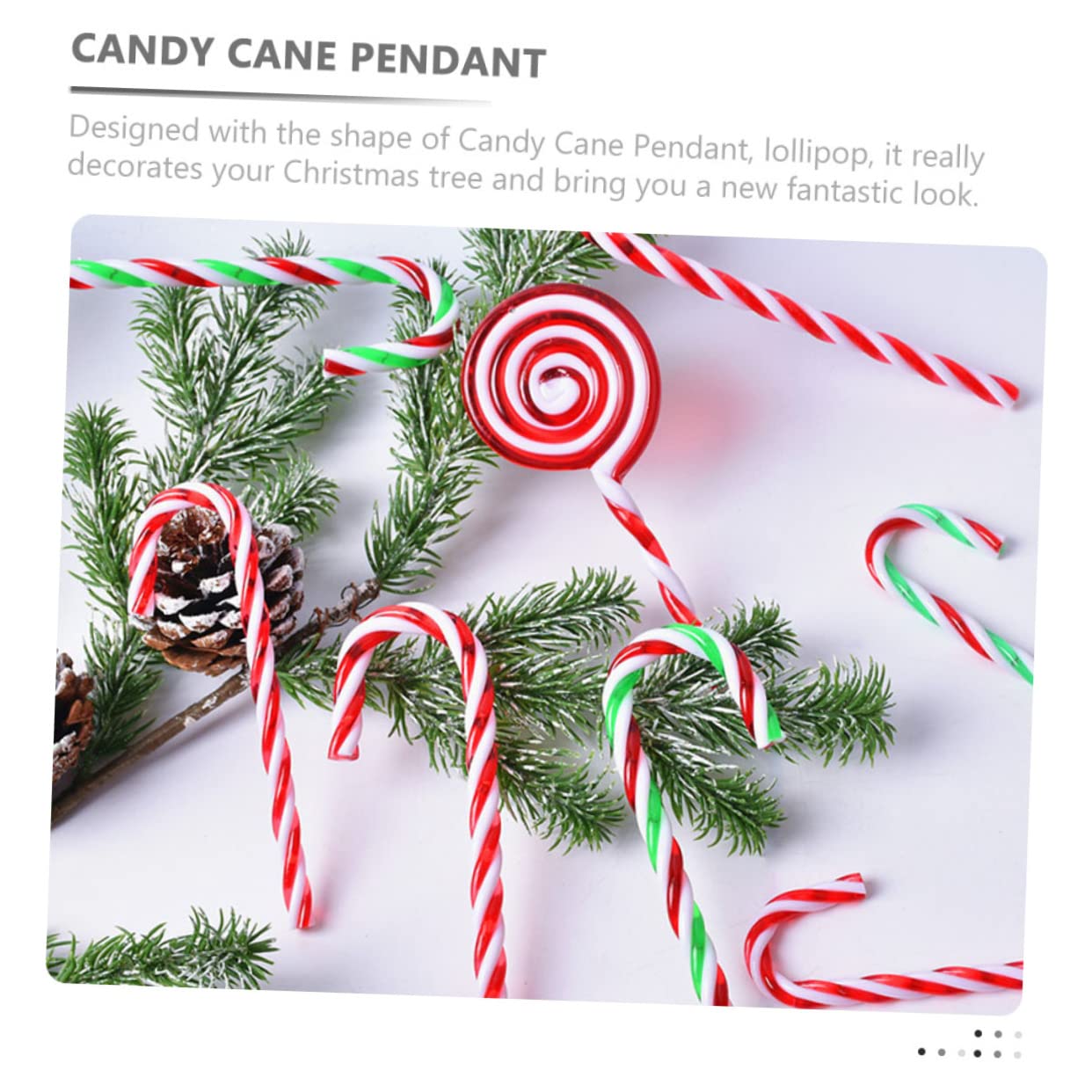 TOPBATHY 48 Piezas Decoraciones De Navidad Colgantes De Piruletas De Navidad Adornos De Baston De Dulces Adornos Navideños Decoración del Árbol De Navidad El Plastico