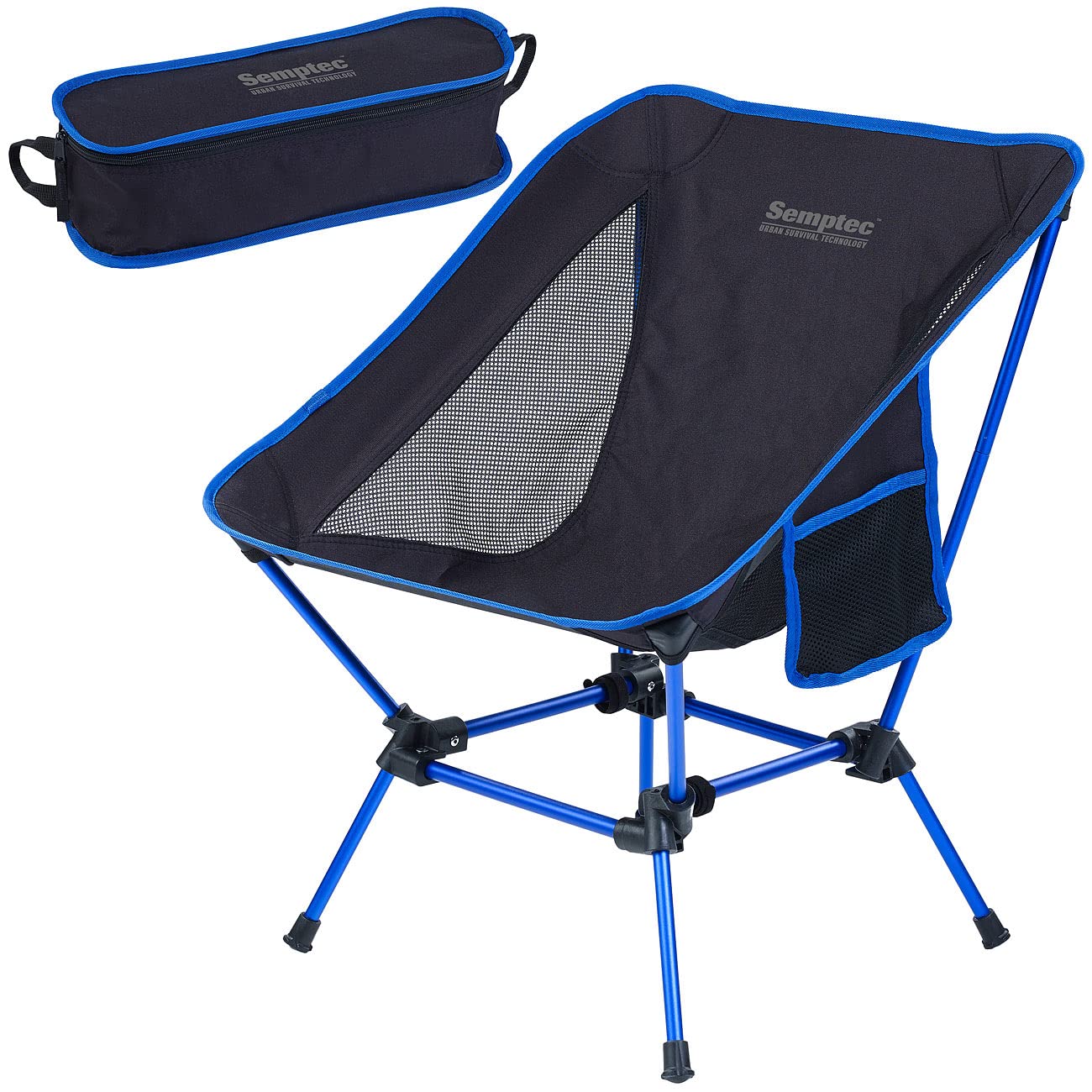Semptec Urban Survival Technology Strandstuhl: Klappbarer Campingstuhl, 2 Sitzhöhen, Tasche, extra-leicht, bis 120 kg (Anglerstuhl, Gartenstuhl, Angel)