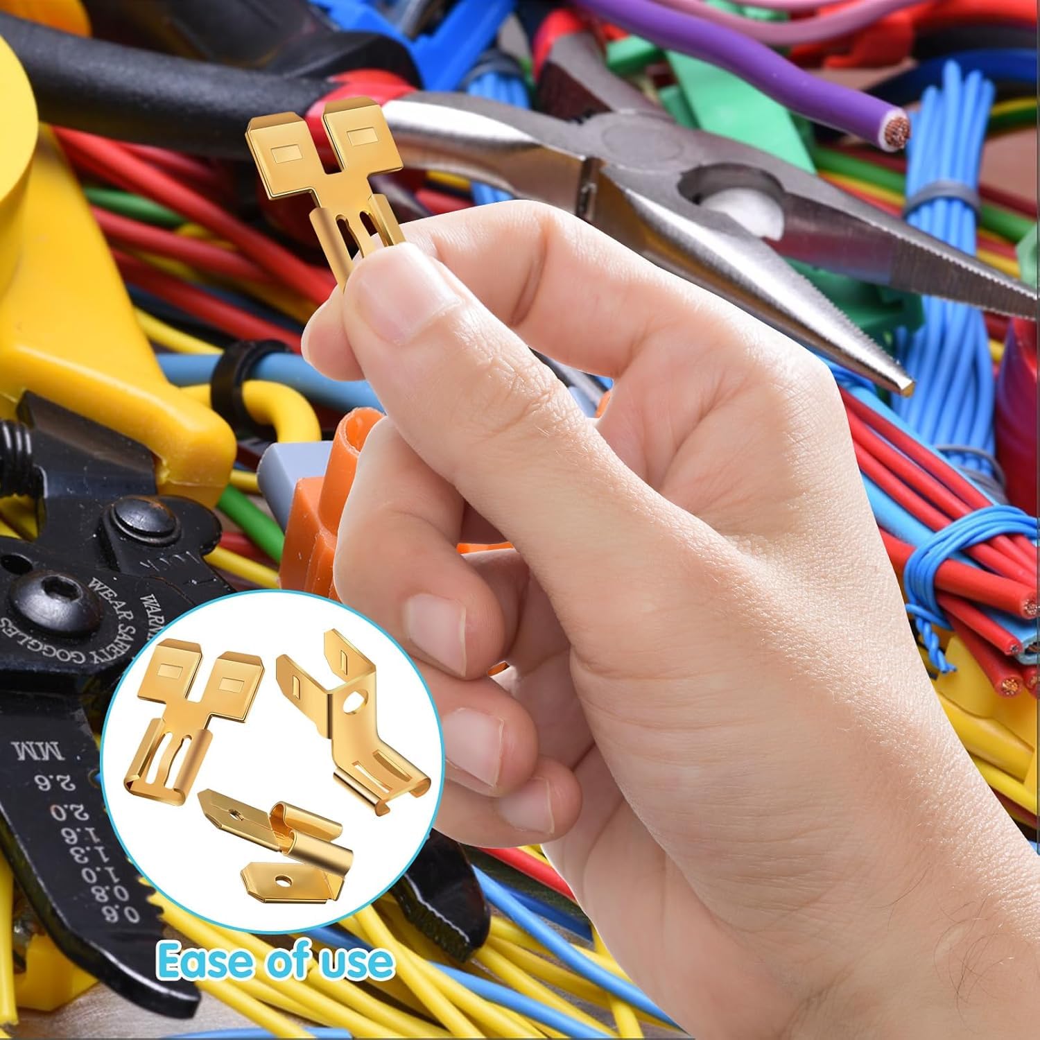 36Pcs Connectors Combination Kit: Double Spade, Piggyback, Chair Terminal Quick Disconnect Adapter - 12 Each Female Spade Connector