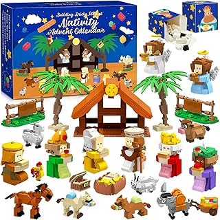 1500PCS Nativity Advent Calendar 2025 Kids Adult Girls Boys Teens, 24 Boxes Christmas Advent Calendar Christmas Gifts for Kids Nativity Set for Kids Girls stocking stuffers Christian Advent calendar 2025