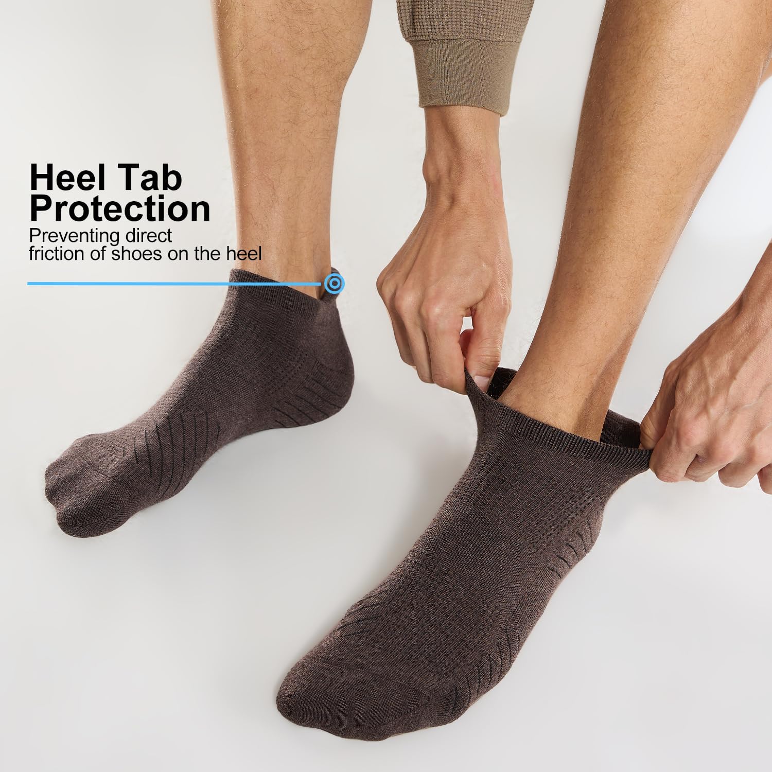 FITRELL 6 Pack Men's Athletic Running Ankle Socks Low Cut Cushioned Wicking Anti-Blister Breathable Sport Socks - Image 7