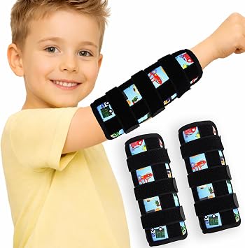 2 PCS Thumb Sucking Deterrent, Sky Blue Cars Thumb Guard for Kids Toddlers Nail Biting Treatment, Anti Nose Picking, Scratching Face, Elbow Immobilizer for Boys Girls, Finger Sucking Prevention