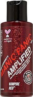 MANIC PANIC Vampire Red Amplified Semi-Permanent Hair Dye - Deep Blood Red Shade Can Give Burgundy Tones to Unbleached Hair - Works on Dark & Light Shades - Vegan, PPD & Ammonia Free (4oz)