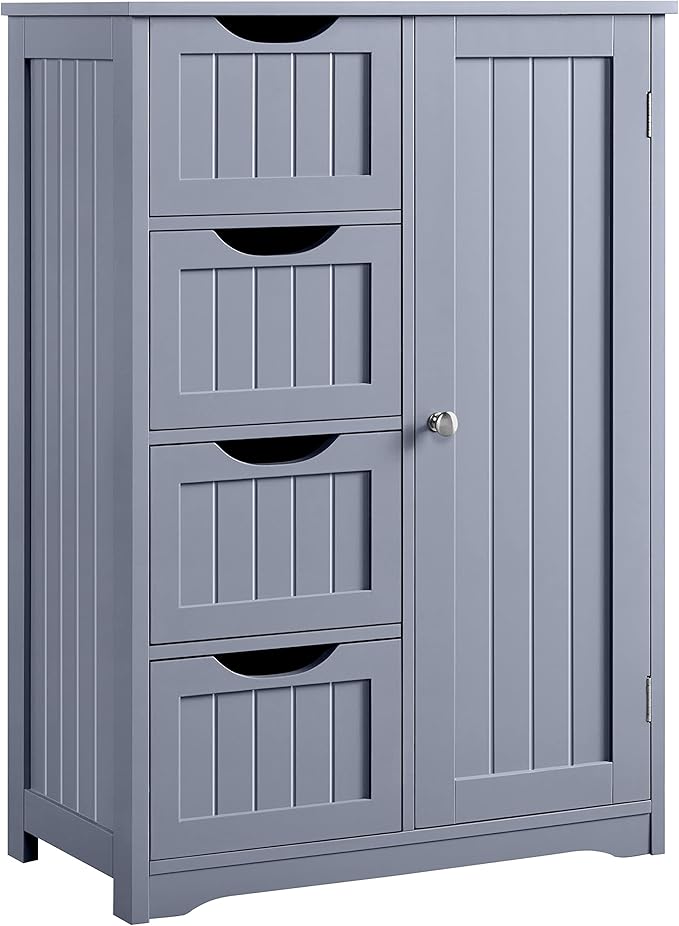 Amazon.com: Yaheetech Large Bathroom Floor Cabinet with 4 Dawers and ...