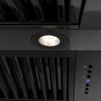 ZLINE 48 Black Stainless Steel Range Hood with Champagne Bronze Handle (BS655Z-48-CB)