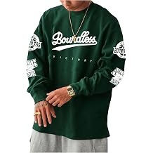 MakeMeChic Mens Graphic Oversized Sweatshirt Long Sleeve Streetwear