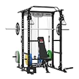 EVOLPOW Power Cage P3A, 1500LBS Multi-Function Power Rack with Adjustable Cable Crossover System and More Training Attachment, Weight Cage for Home Gym