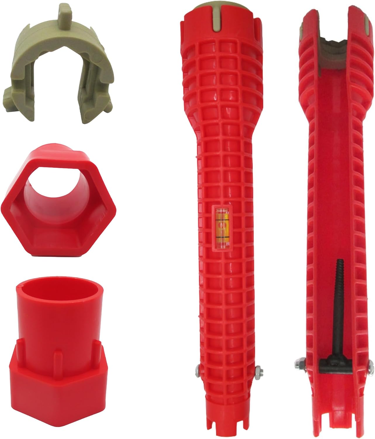 Faucet and Sink Wrench Tool - Multi-Function Basin Wrench - Plumbing Installation Tool for Tight Spaces - Kitchen Bathroom Sink Faucet Installer - Under Sink Wrench Set - Plumber Tools (8-in-1 Kit)