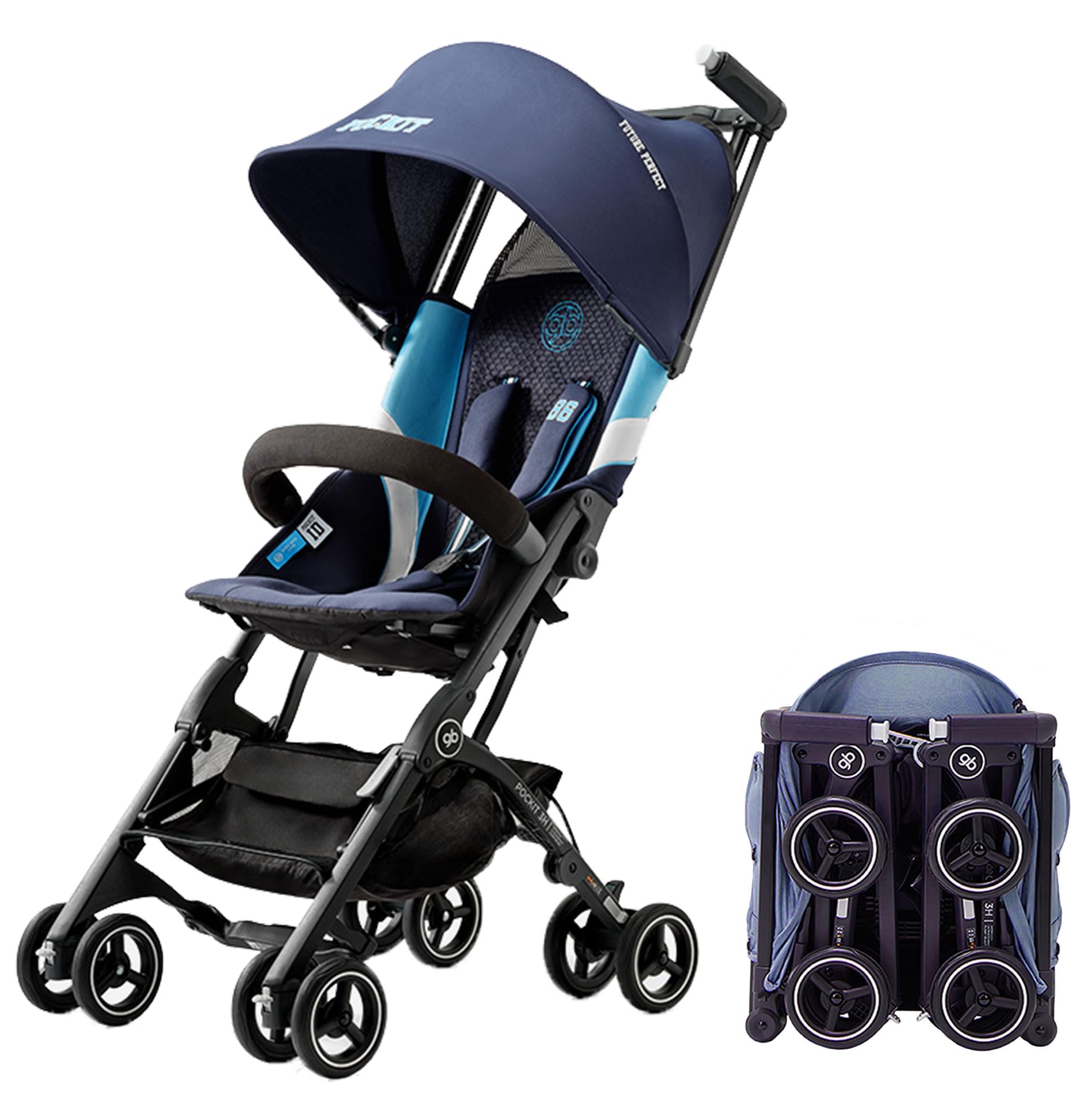 gb Pockit+ All-Terrain, Ultra Compact Lightweight Baby pockit Travel Stroller for Babies & Toddlers, Carry-On Flight Luggage Compliant, Dark Blue-image-14