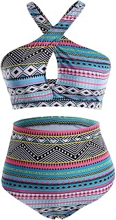 NHNKB Swimsuit Women's Bikini Set Swimsuit Women's Size 50 Oversized High Waist Bikini Swimsuit Separate Sexy Slimming Plus Size Swimsuit Borat, b, XL