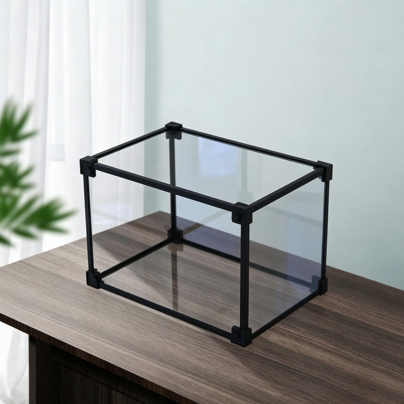 Vitrine Acrylique Boîte de Rangement en Acrylique Transparent avec Cadre