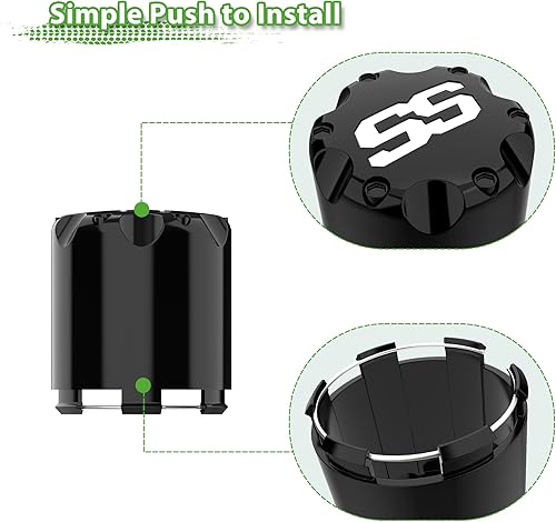 Miniatura 4 de 10L0L ITP SS - Tapa central de rueda para carrito de golf, 8, 10, 12 pulgadas, estilo empujador, tapas centrales SS para Yamaha y la mayoría