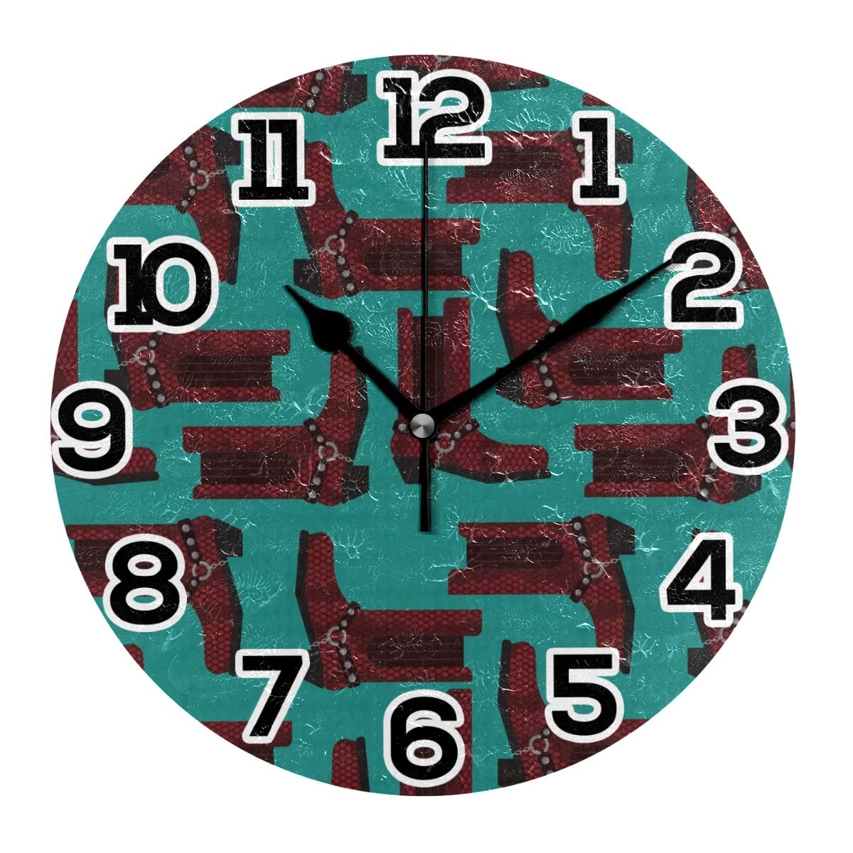 Horloge murale ronde 25,4 cm quartz pour salon et bureau