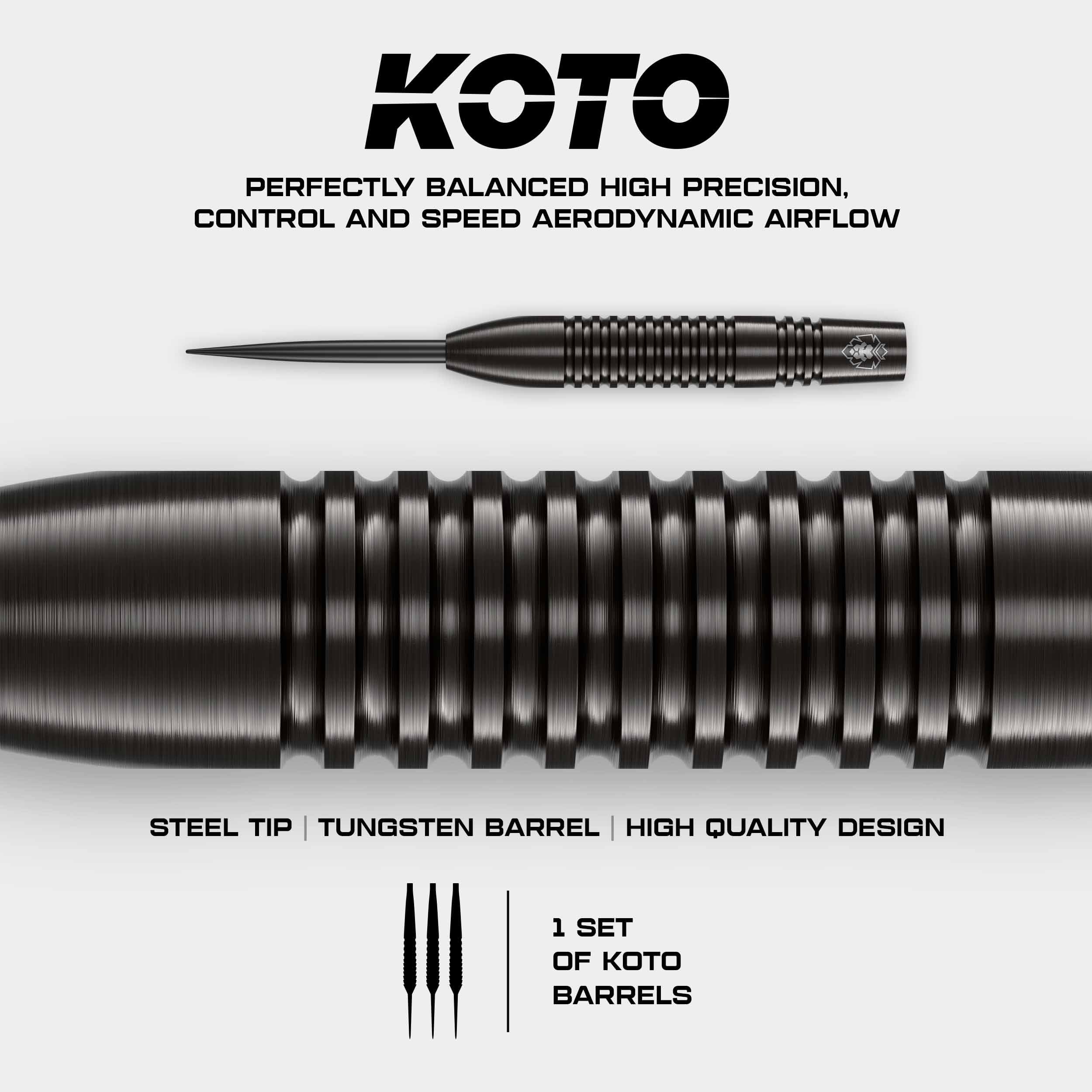 KOTO - Sting Black Bomb, 90% Tungsten, Czarny, 22G, Lotki Set 3