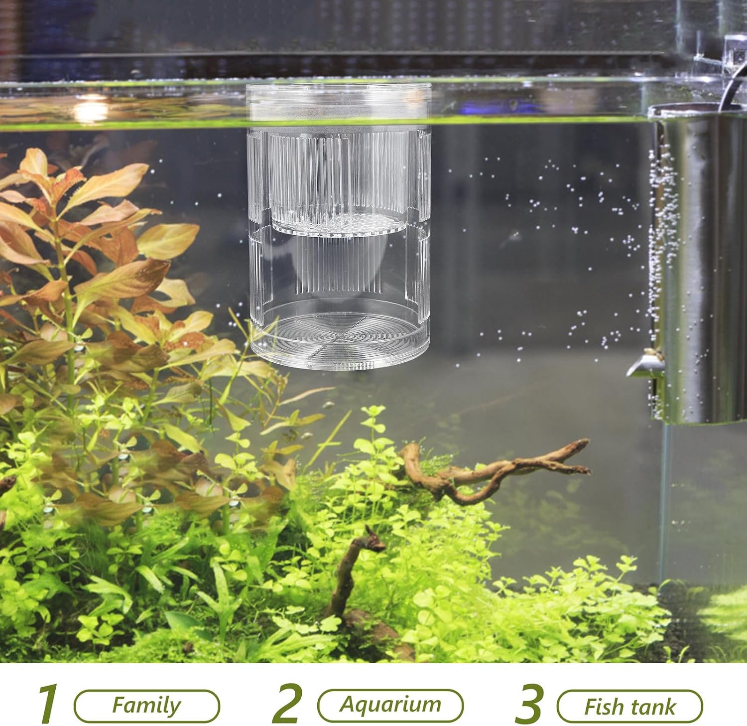 SHOWERORO Acrylic Fish Breeding Box Floating Isolation Hatchery Incubator Featuring Water Circulation System and 4mm Escape Hole for Home Breeding in Fish Tanks