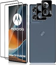 Vanrain Vetro Temperato per Motorola Moto Edge 50 Fusion, 2+2 Pezzi Curva 3D Vetro Pellicola e Pellicola Fotocamera, Durezza 9H Definizione HD Anti Graffio Niente bolle