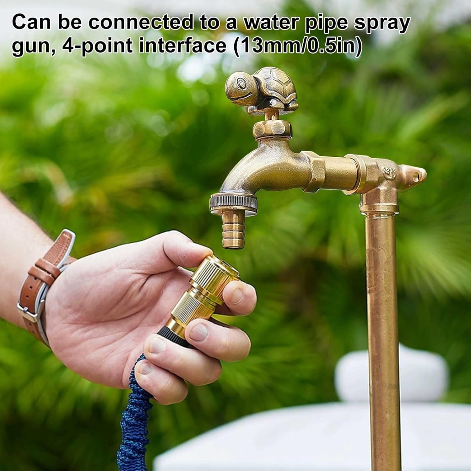 Freestanding Brass Garden Faucet, Outdoor Antifreeze Water Column for Irrigation & Washing, 39in Black Watering System, Durable & Weather-Resistant