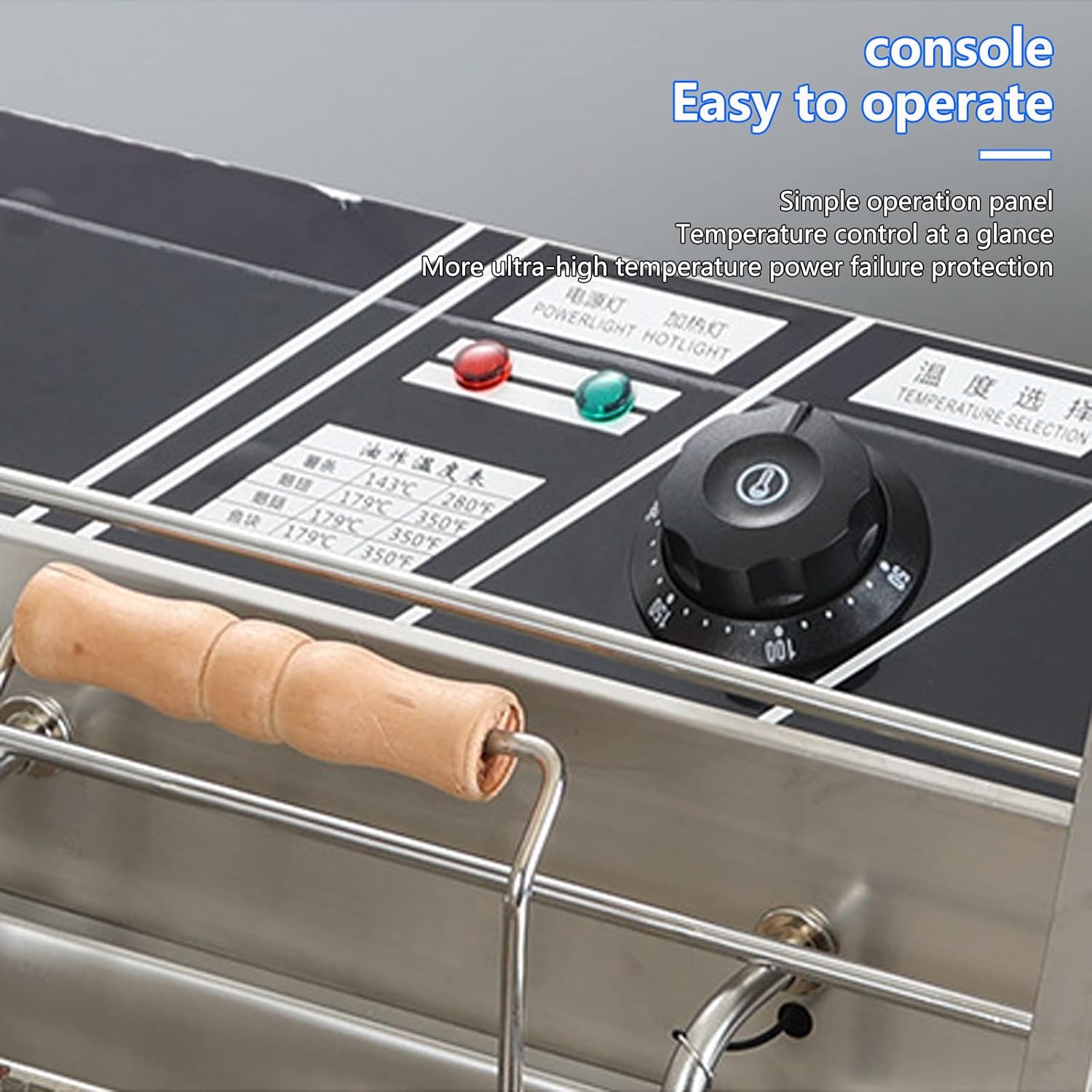 Stainless Steel deep Fryer with - Baskets -6 liters - Thermostat 50°-200°C - Timer -Cool Touch Handle - Thermal Protection Device - Status LED - Anti-heatingStainless st，82.5 * 50 * 40cm