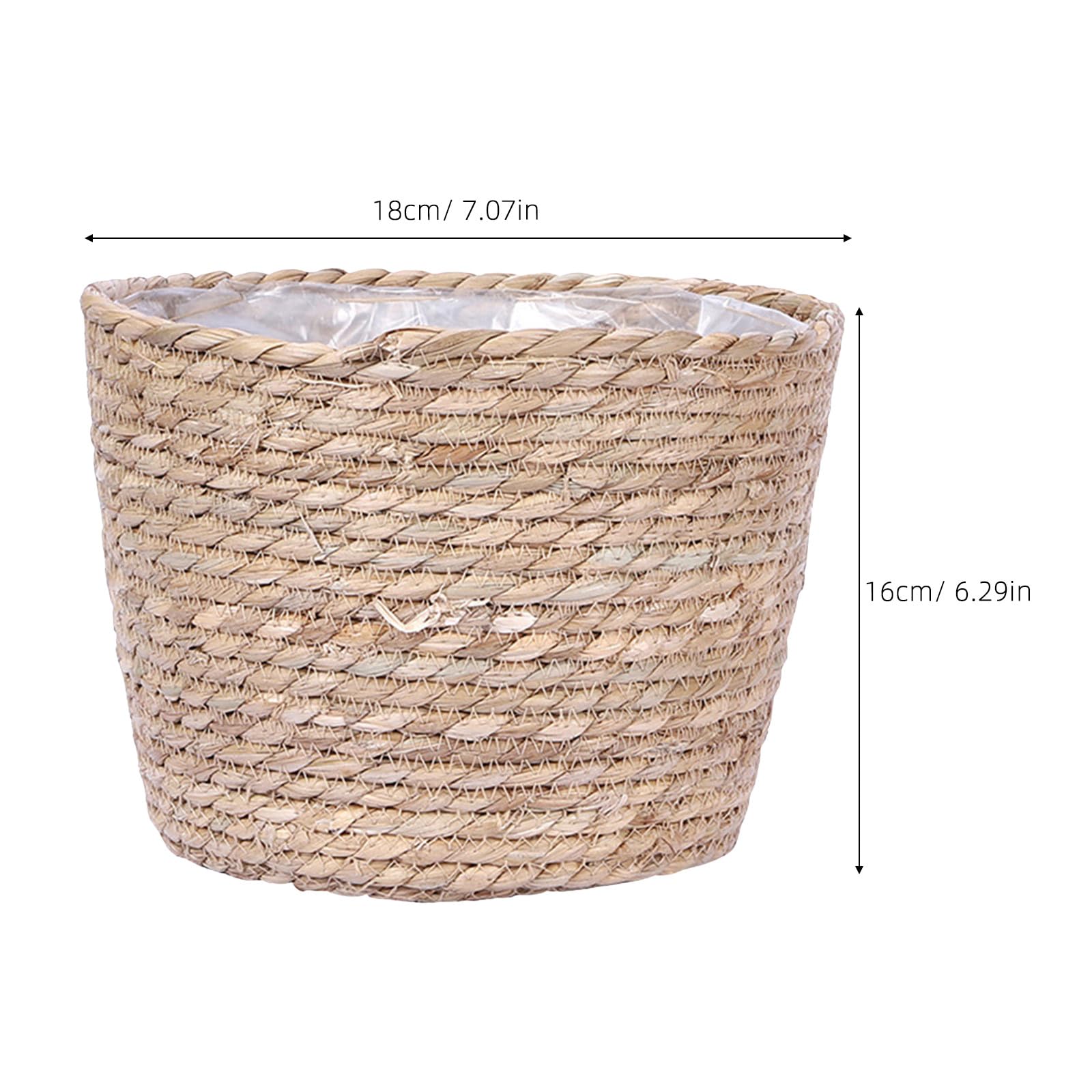 Panier Rond Tissé En Paille - Cache-pot Décoratif 30x30 Cm - Pour Rangement Maison, Plantes Ou Organisation