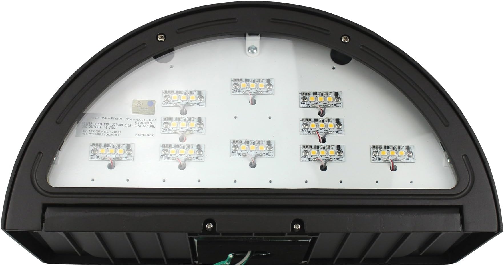 Evolicia Light LED Outdoor Wall Pack FCOHM Full Cut Half Moon Luminaire 36W Bronze