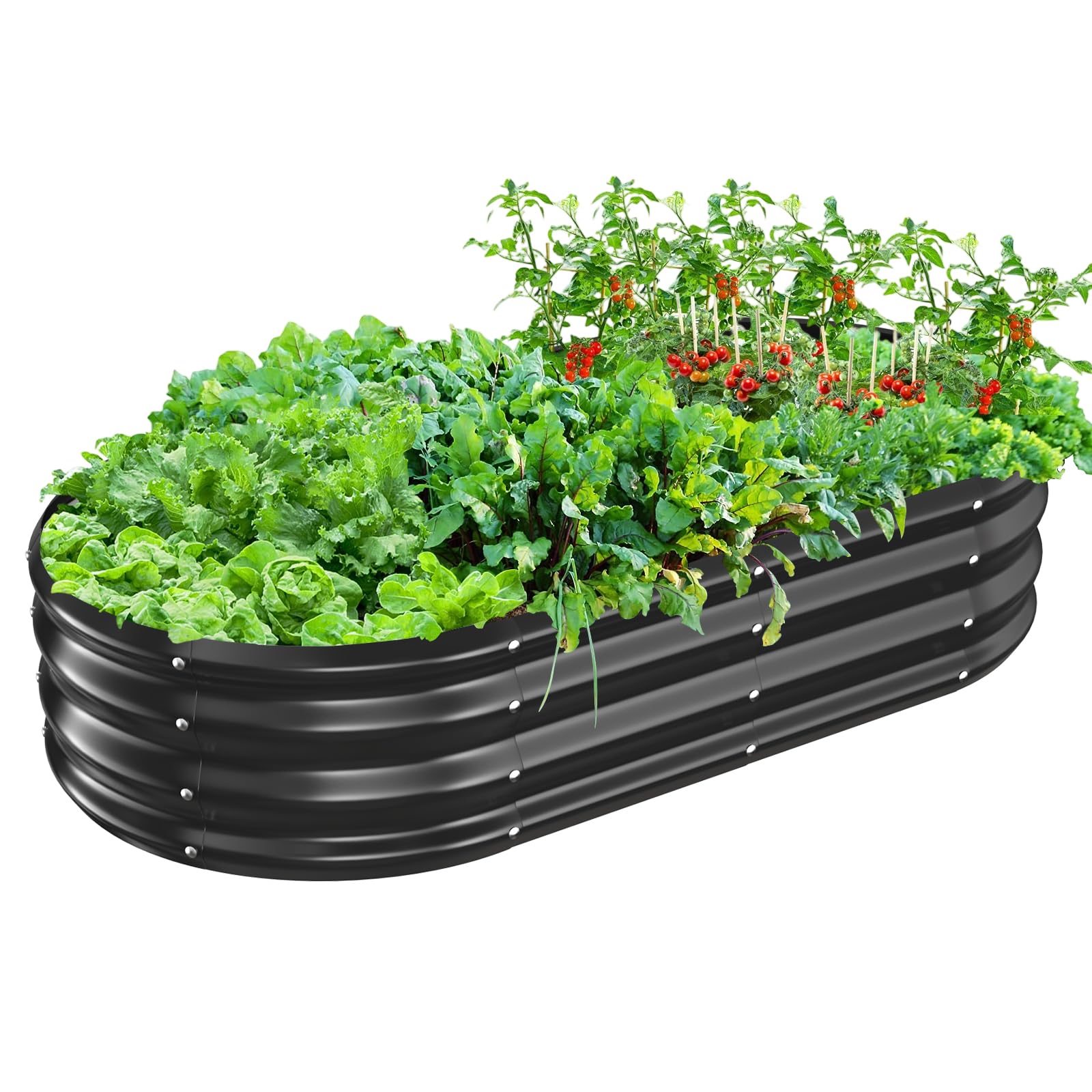 Black Galvanized Planter Box - Raised Garden Bed -16