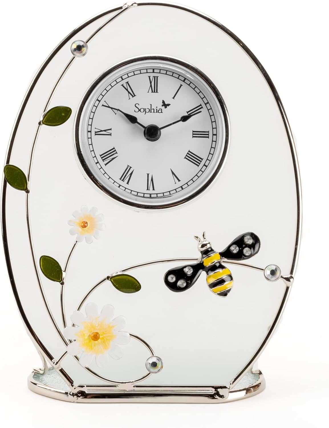 Widdop and Co Sophia Mantel Wire & Glass Bee Clock
