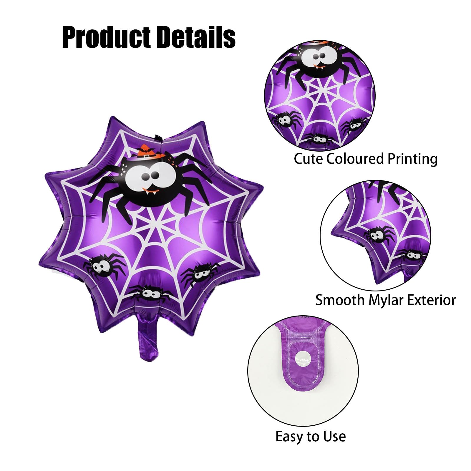 Amazon | 蜘蛛の巣バルーン ハロウィンホイルバルーン 紫の蜘蛛の巣