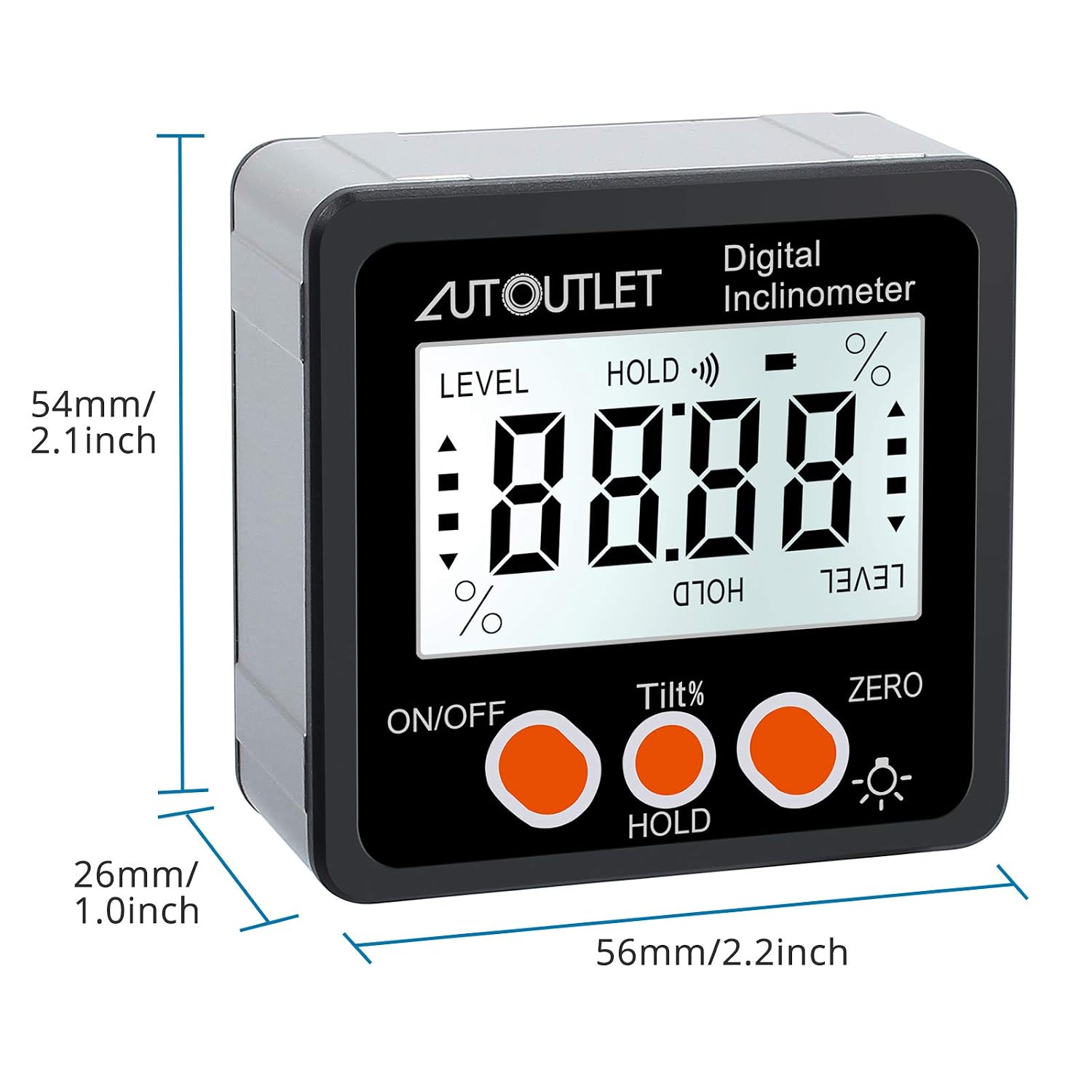 AUTOUTLET Digital Angle Finder Gauge Magnetic Angle Level Finder Digital Protractor Inclinometer Miter Angle Cube Level Box for Woodworking,Table Saw with Backlight 0-360° Rotation