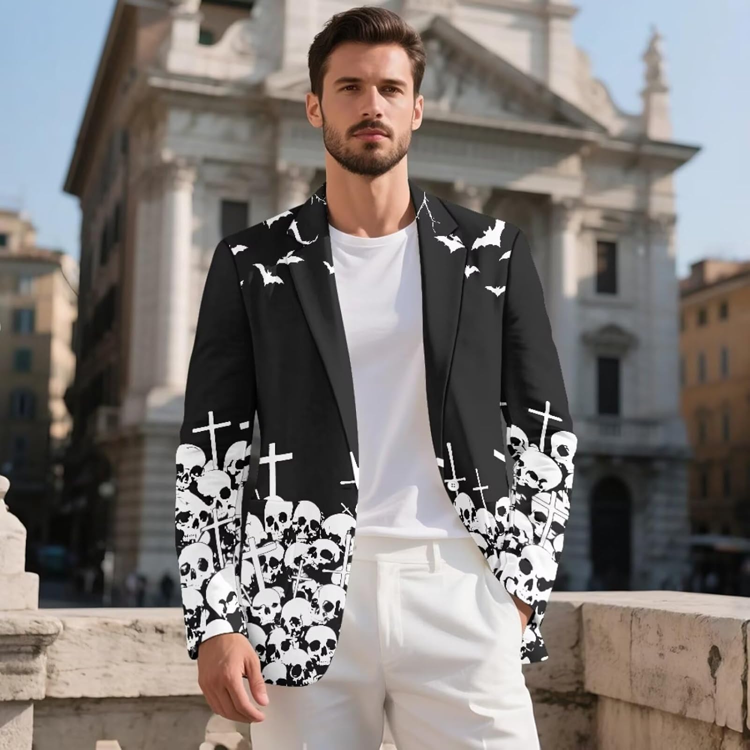 Yewattles Mens Blazers Slim Fit Business Casual Men Suit Sport Coat One Button Travel Blazer Lightweight Suit Jacket