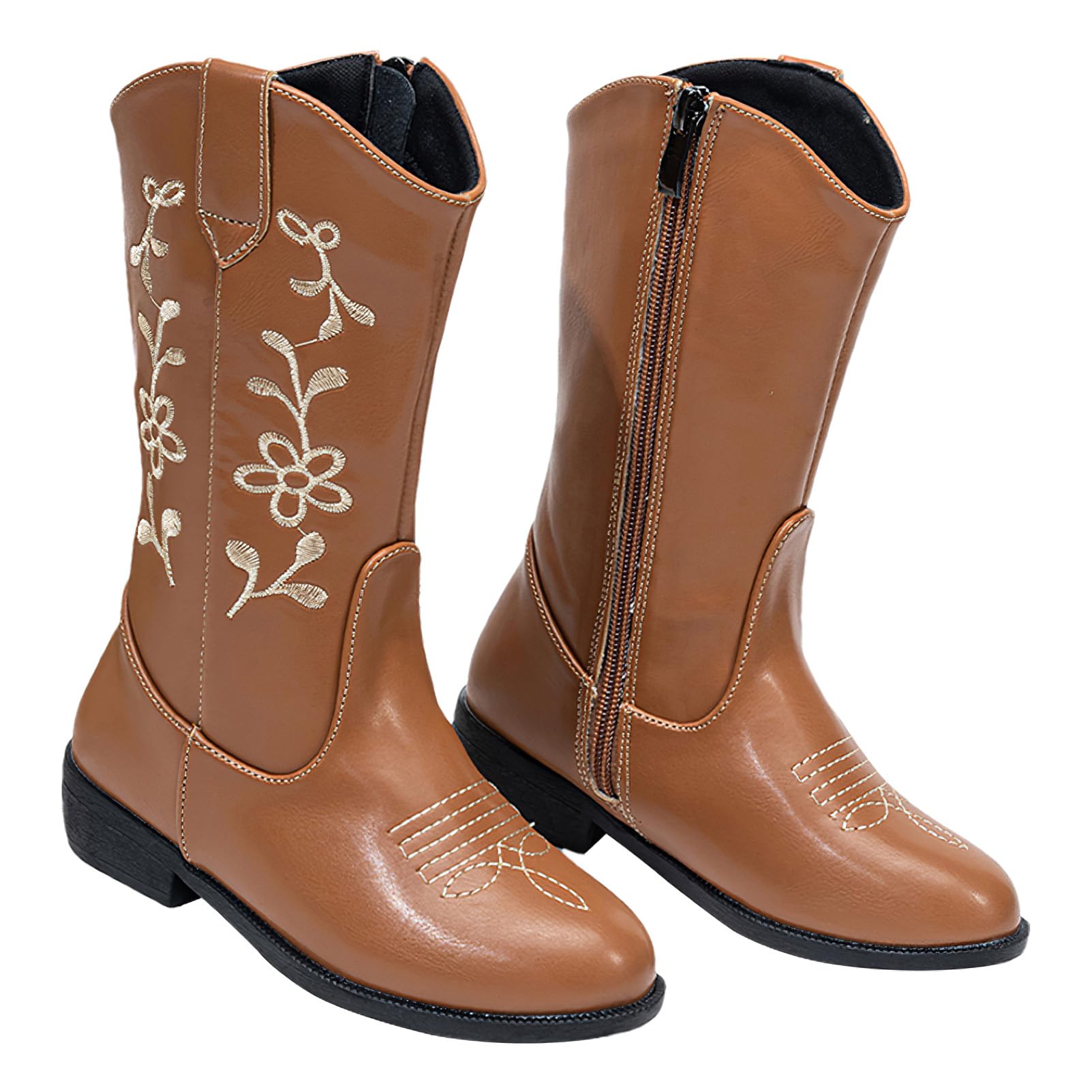 rismart Botas Cowboy Niña Media Caña Vaqueras Bordadas de Invierno