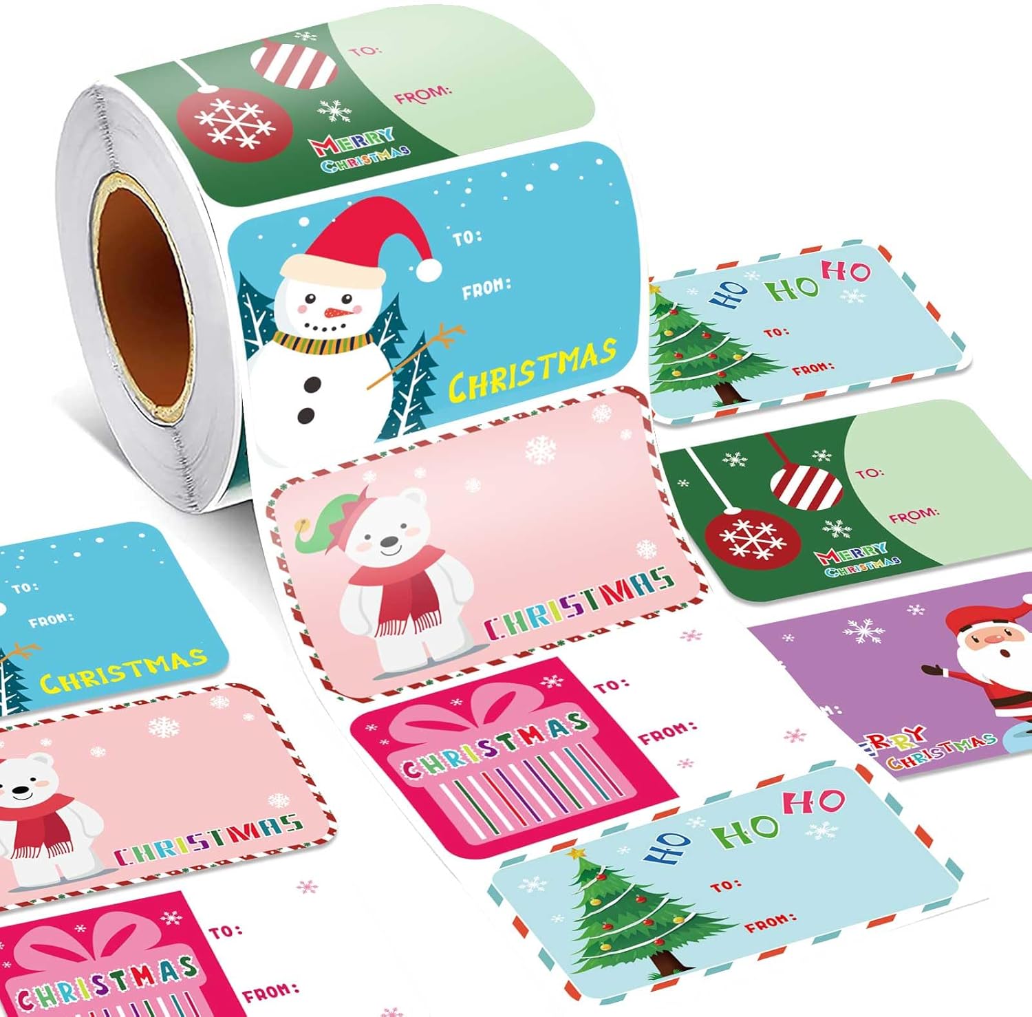 300PCS Christmas Name Tags Stickers, Self-Adhesive Christmas Gift Tags Stickers for Gifts Wrappings Christmas Gift Labels Stickers for Presents Boxes Bags Envelopes Holiday Decoration