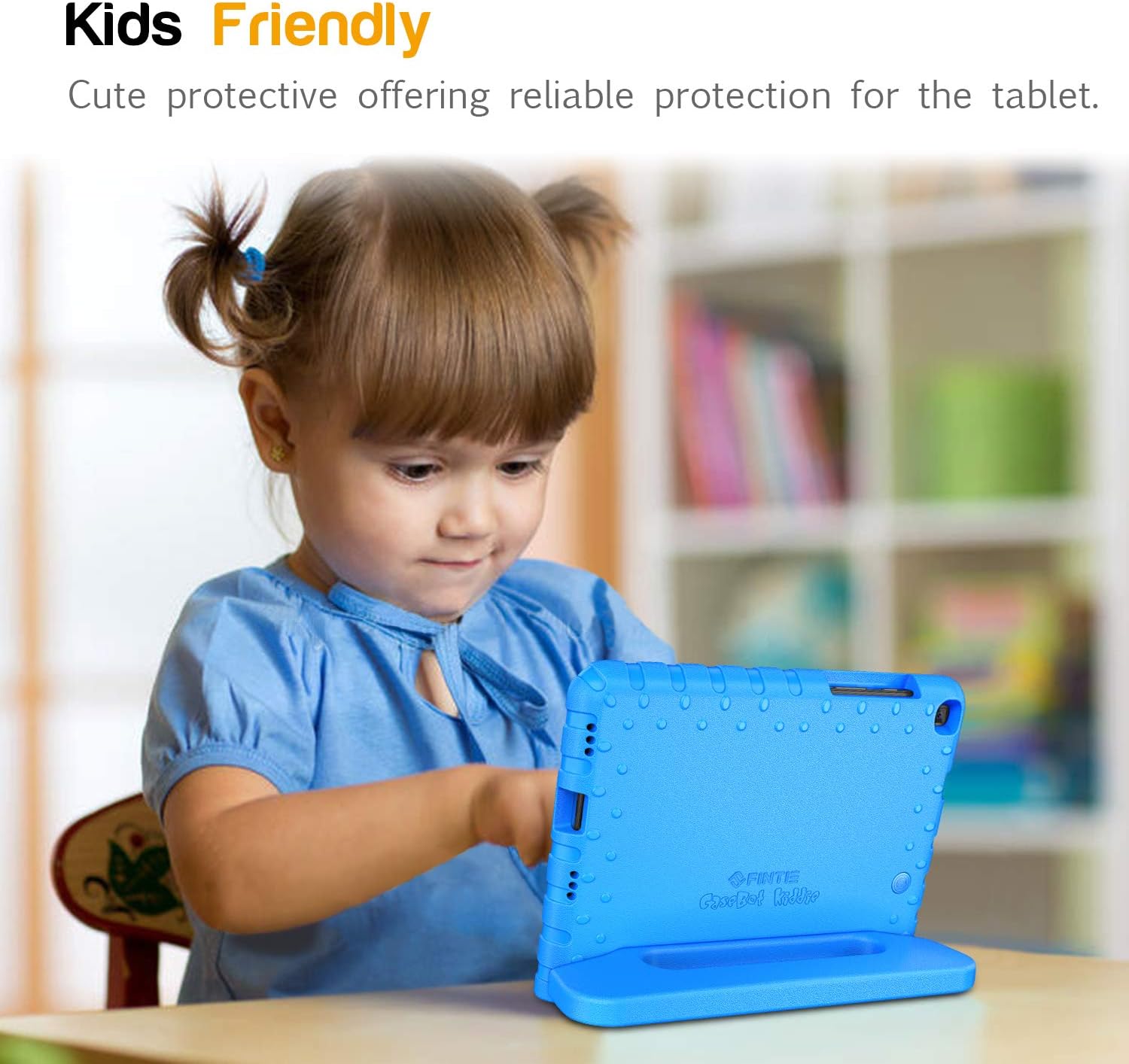 Fintie Shockproof Case for Samsung Galaxy Tab A 8.0 2019 Without S Pen Model (SM-T290 Wi-Fi, SM-T295 LTE), Kiddie Series Light Weight Convertible Handle Stand Kids Friendly Cover, Blue