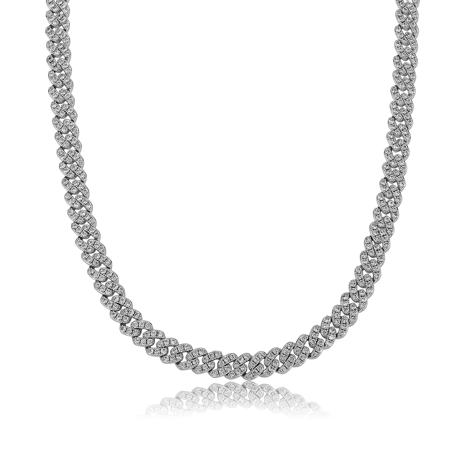 14k Gold über 925 Silber 9mm Hip-Hop-Halskette, dicht eingestellte Moissanite Cuban Neck-Kette, dynamisch für Trendsetter oder besondere Anlässe, Papa Geschenke