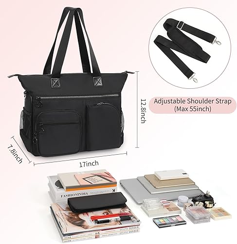 Miniatura 5 de Bolsa para laptop para mujer, bolsa de mano para laptop de 15.6 pulgadas, bolsa de gran capacidad, bolsas de trabajo ligeras para mujeres con