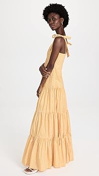 Caroline Constas Women's Arianna Maxi Dress, Yellow Gingham, M at Amazon  Women's Clothing store