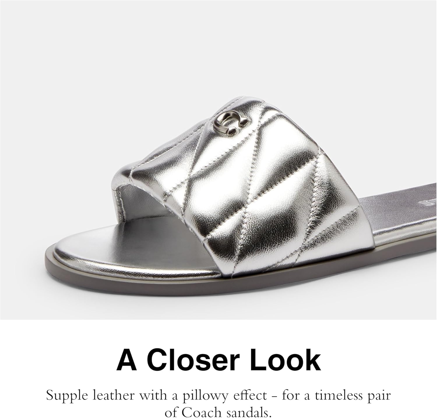 COACH womens Holly Sandal With Quilting - Image 4