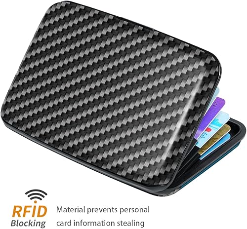 Miniatura 3 de Mini tarjetero para mujeres u hombres, bloqueo RFID, funda rígida para tarjetas de identificación, cartera de viaje