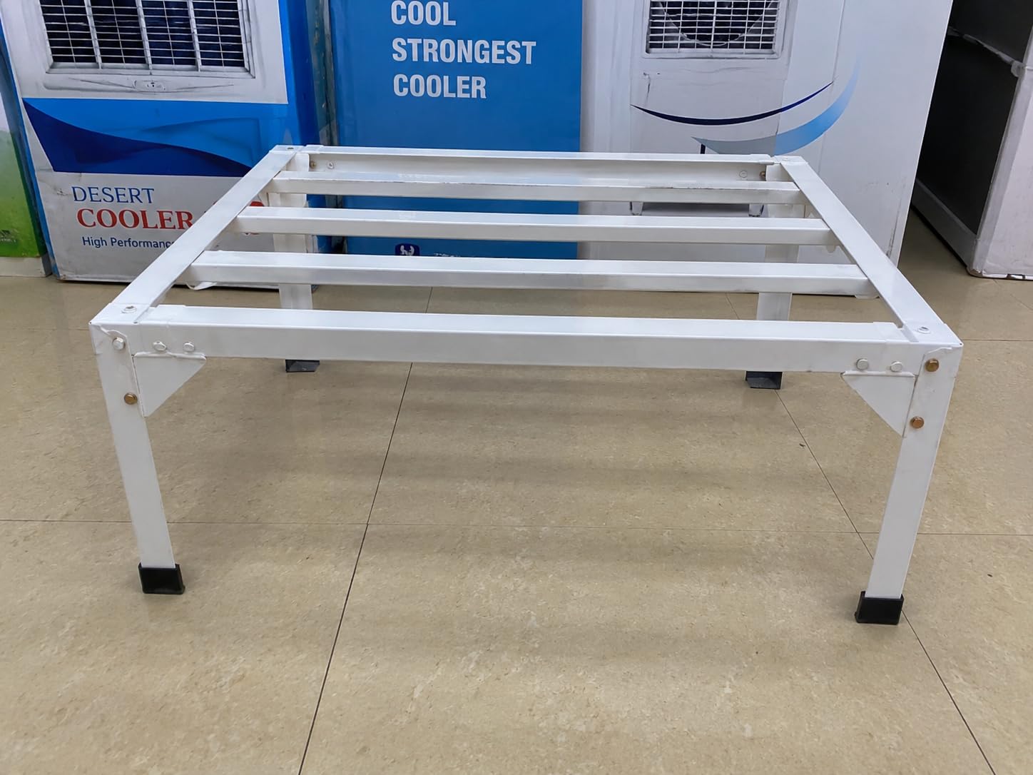 Metal Stand for Desert Cooler, Heavy Duty Iron Frame, White | Anti-Slip Rubber Feet,-image-16